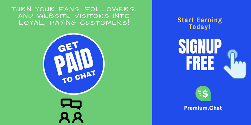 Create your Premium.Chat profile and charge per minute
