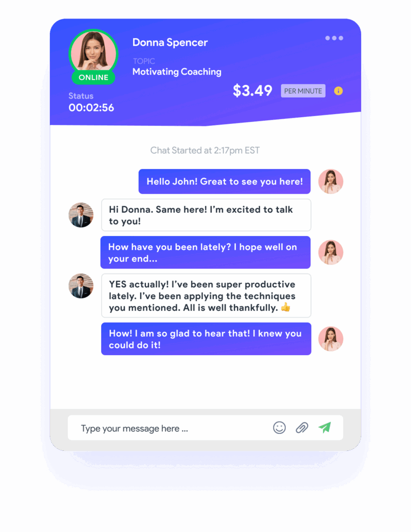 Paid chat session in progress
