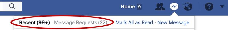 Facebook message requests