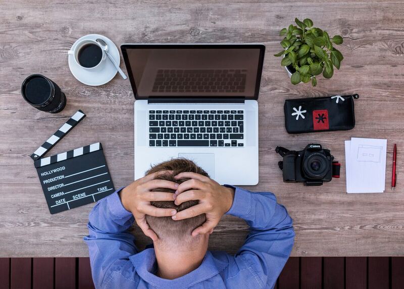 YouTube creator at camera