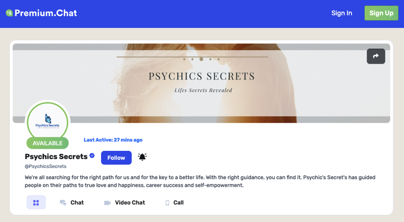 Premium.Chat psychic profile